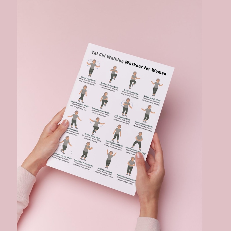 Women Tai Chi Walking Workout, Seniors Tai Chi Walking, Chart Tai Chi Walking, Seniors Tai Chi Exercises for Printable, Exercise Pdf image 2
