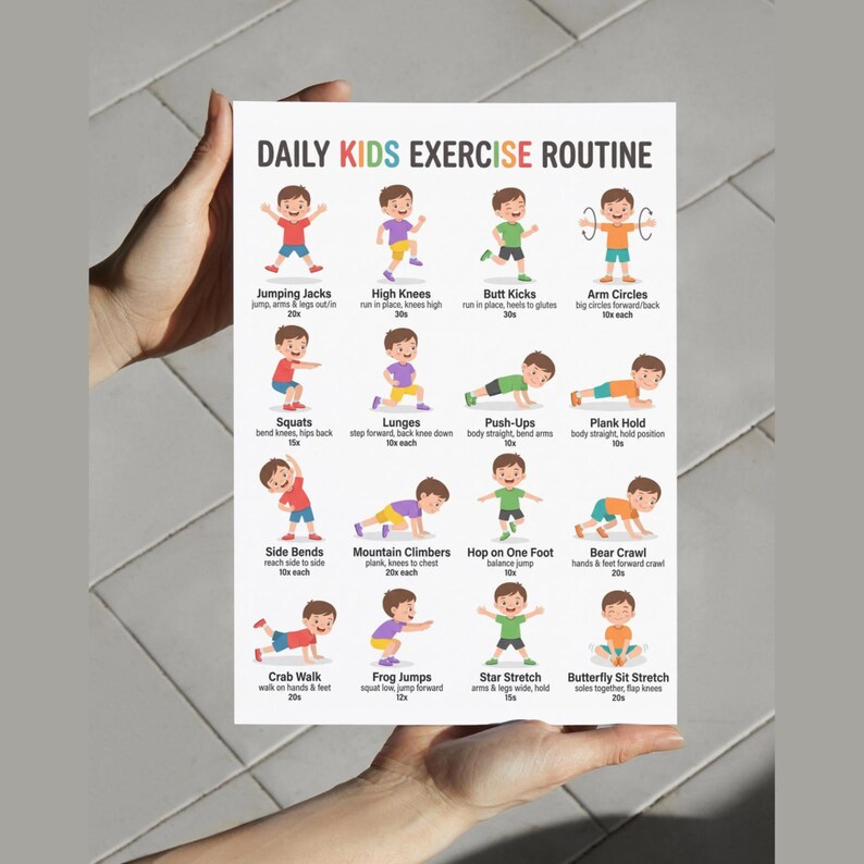 Calm Down & Stretch for Kids Printable – 16 Mindful Breathing Stretch