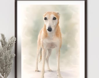 Custom Watercolour Pet Portrait | Fine Art Dog Portrait from Photo | Handcrafted Soft Watercolour Pet Illustration | Memorial Gift