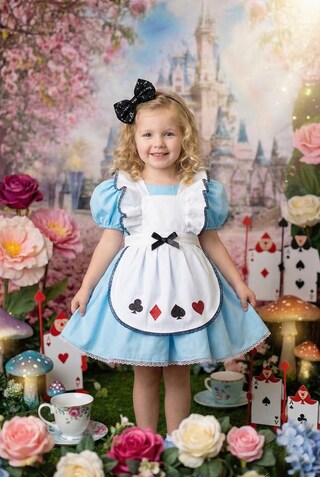Funidelia Costume Da Alice Per Bebè – Azzurro/Blu, Taglia 12-24 Mesi – Perfetto Per Carnevale E Halloween