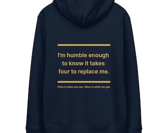 Organic Finance Hoodie | It Takes Four to Replace Me | Funny Gift for CFO, Parents & Analysts | 100% Organic Cotton | Capital Dad Co.
