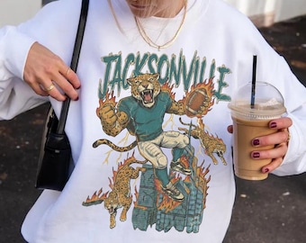 Jacksonville Football Retro Sweatshirt, Vintage Jacksonville Football Crewneck, Fan Pride Apparel for Football Season
