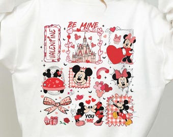 Valentines Day Mickey Minnie Couple Shirt, Disney Couple Trip Matching Sweatshirt, Disney Lover Girlfriend Gift