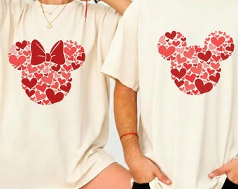 Koszulka dla pary z motywem Myszki Miki i Minnie na Walentynki, pasująca bluza z motywem Disneya na wycieczkę dla pary, prezent dla dziewczyny Disneya