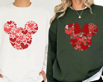 Valentines Day Mickey Minnie Couple Shirt, Disney Couple Trip Matching Sweatshirt, Disney Lover Girlfriend Gift