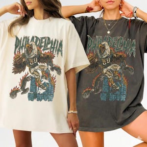 Comfort Colors Philadelphia Football Vintage Shirt , Retro Eagle Apparel, Eagle Shirt image 1