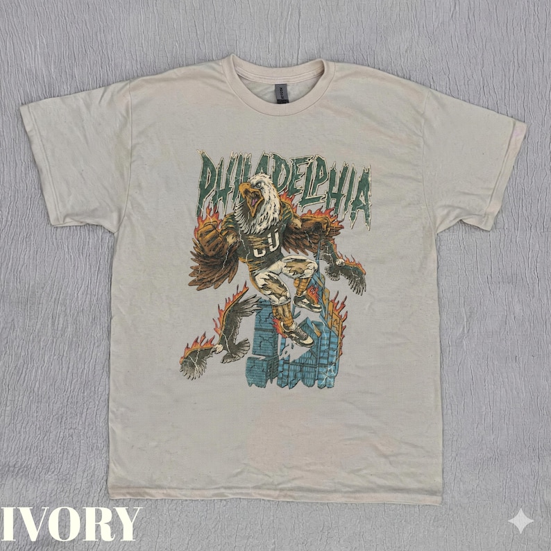 Comfort Colors Philadelphia Football Vintage Shirt , Retro Eagle Apparel, Eagle Shirt image 7