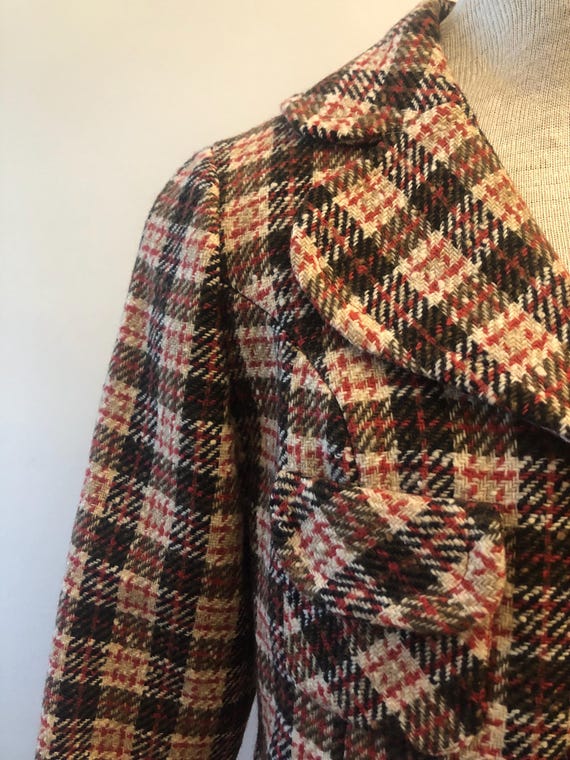 Vintage 60s Pendleton Plaid Wool  Coat / Blazer J… - image 4