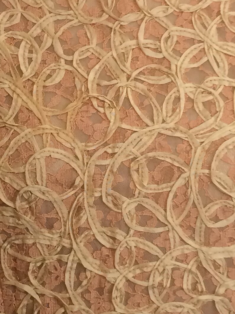 Vintage 60s Crochet Ribbon and Linen Wiggle Dress Pin Up Tan Woven Dress Plus Size Mid Century Cocktail Dress Large