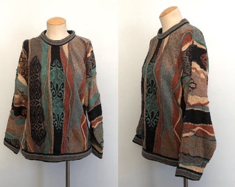FoxDale Sz 4T Vintage 80\u2019s Norwegian Print Grey Black White Winter SKI Snowflake Sweater by