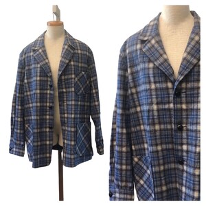 Veste blazer en flanelle à carreaux Pendleton vintage années 60 / Taille L