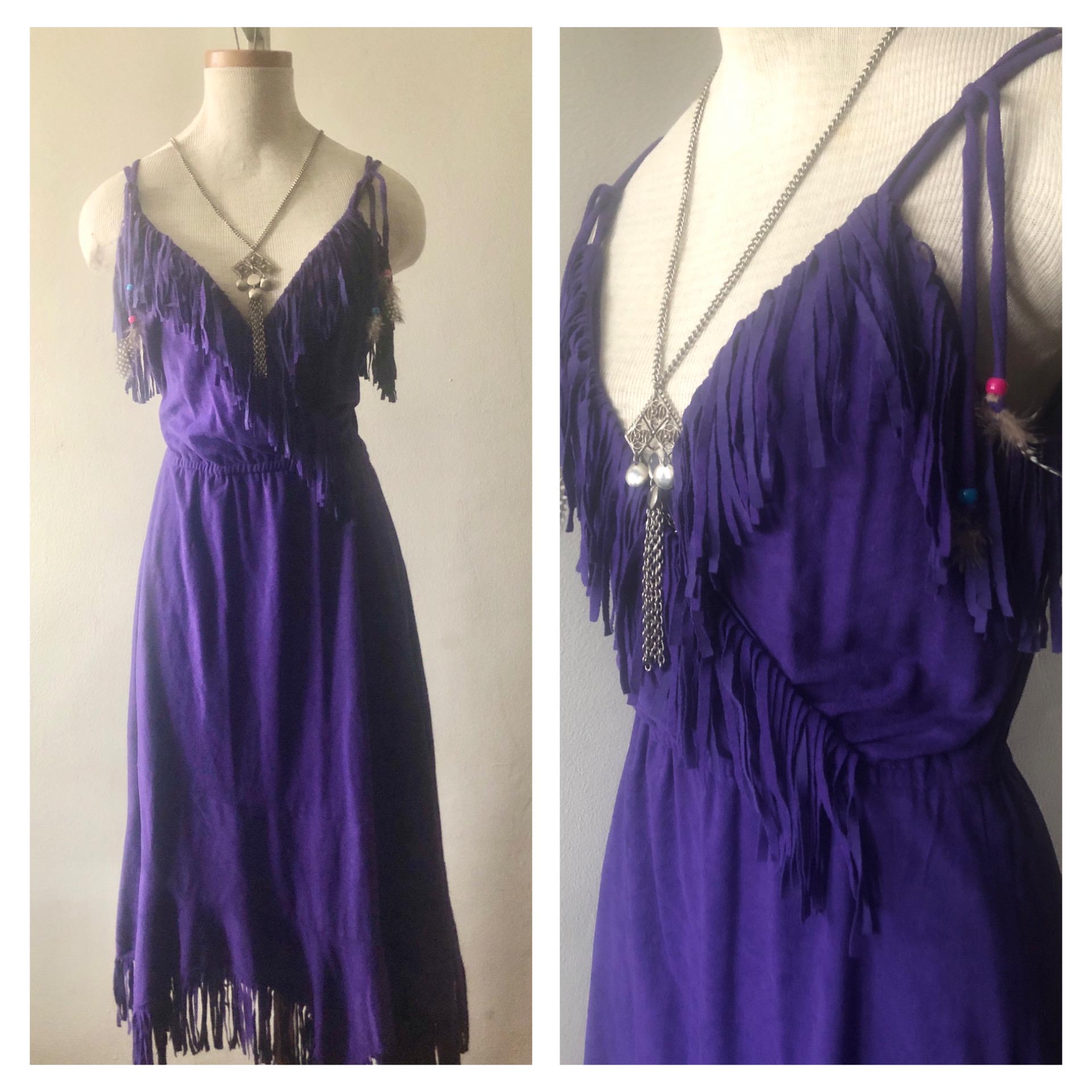 Purple fringe dress - Etsy 日本