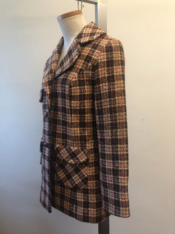 Vintage 60s Pendleton Plaid Wool  Coat / Blazer J… - image 3