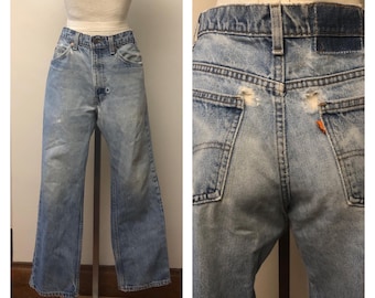 Vintage 90s orangefarbene Levi’s Jeans / Grösse 32x29
