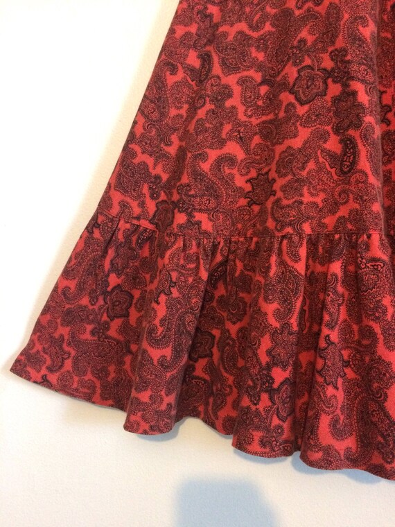 Vintage 50s Red Paisley Circle Skirt / Rockabilly… - image 6