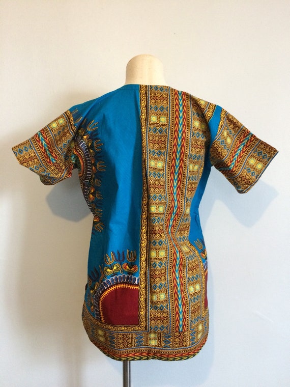 Vintage 60s 70s Hippie Caftan Shirt / Dashiki Fes… - image 3