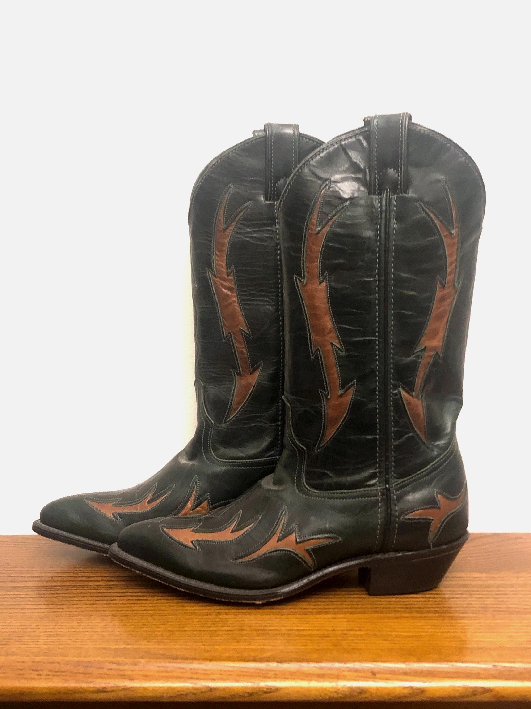 Bottes En Cuir Old Gringo Homme – Taille 9 – Marron – Style Western – Excellentes