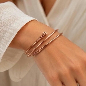 Hammered Pure Copper Cuff Bracelet: Arthritis Healing Wrap Bangle, Adjustable Stacking Jewelry