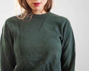 Vintage Forest Green Sweater Sweatshirt - Etsy