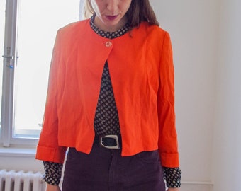 Vintage 80s tangerine orange swing blazer