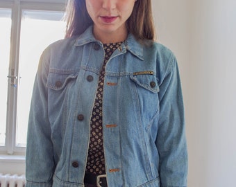 vintage 80s light wash denim jacket size XS/S