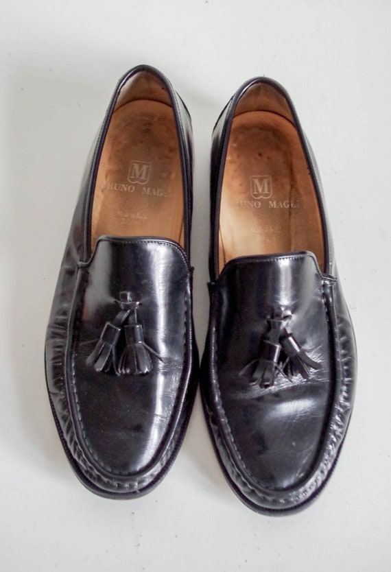 SALE Vintage 80s Patent Leather Loafers Made in Italy Size  display picture 2