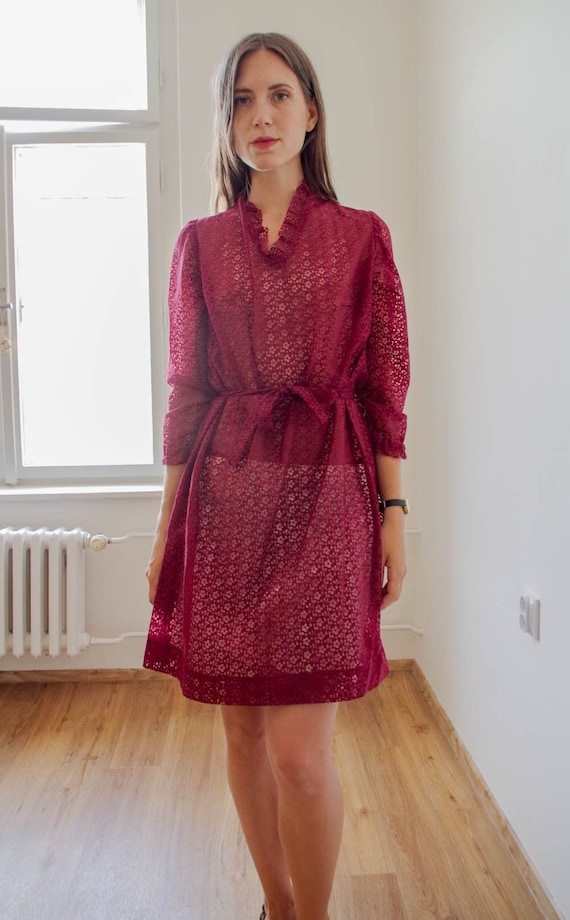 burgundy lace shift dress Burgundy Lace Shift Dress | Womens | Medium | 100% Polyester