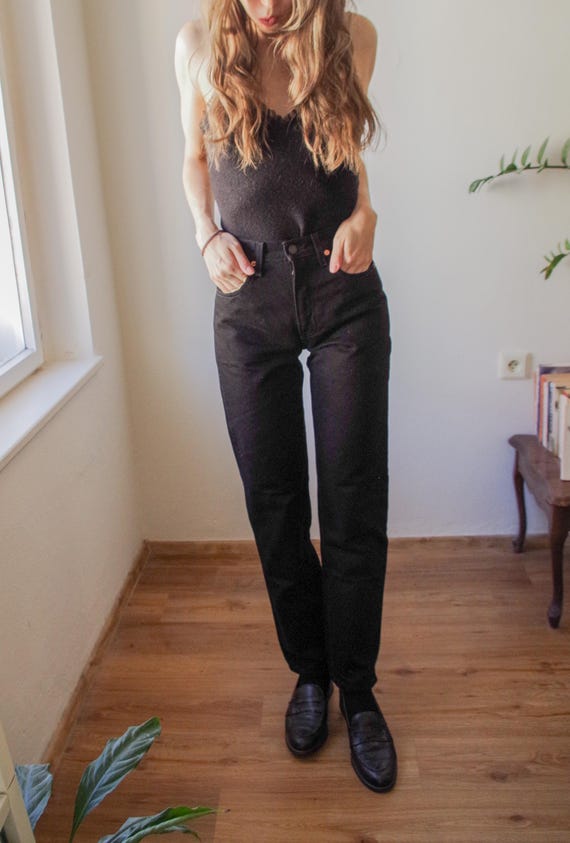 Vintage 90s black Levis 882 straight leg 26" 30 length jeans