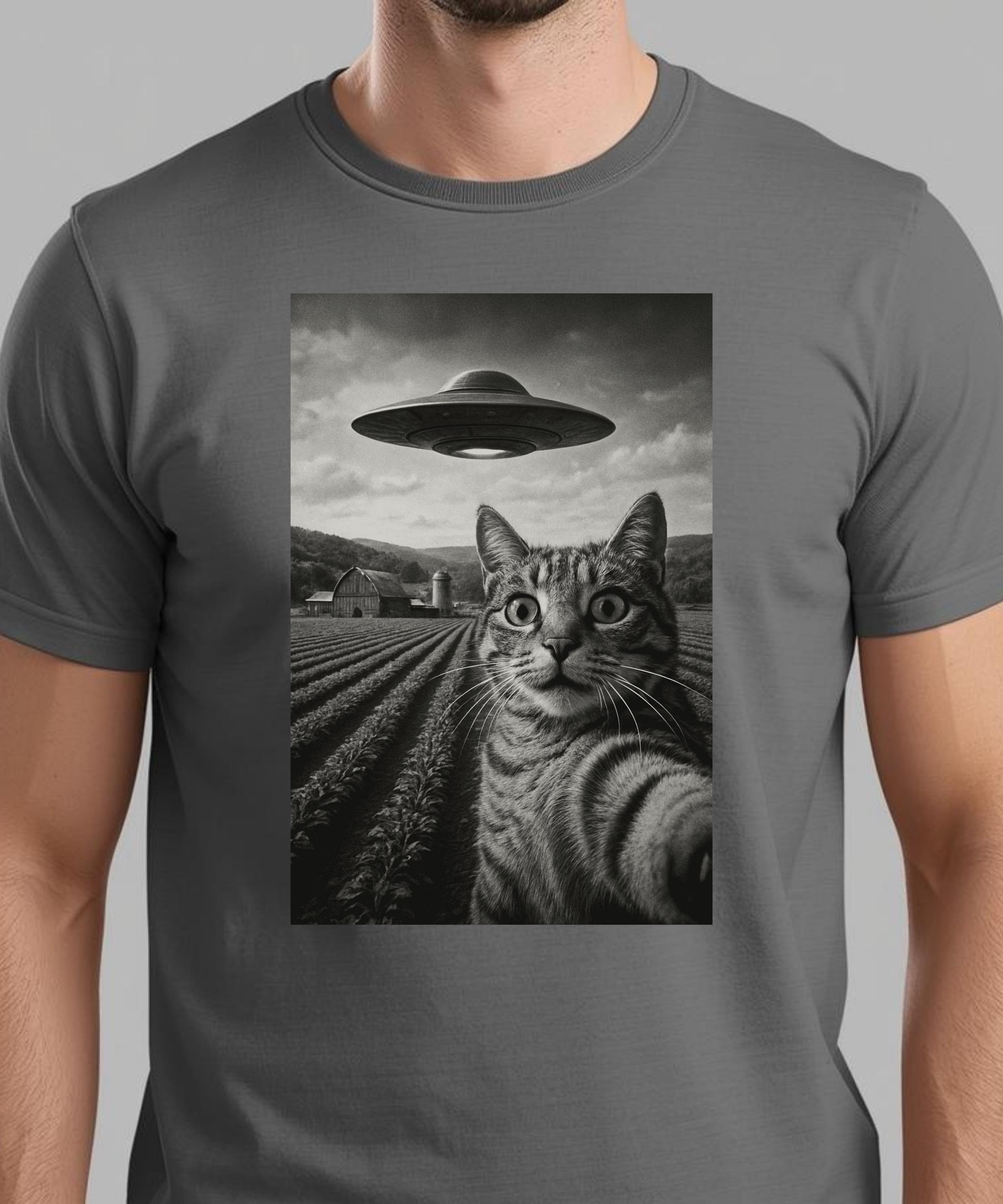 Alien Cat PNG, UFO Cat Art, Surreal Cat Illustration, Sci Fi Farm Cat ...