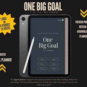 Digital Planner for iPad | Goal Planner | Undated Productivity Planner | 24 Week Focus System | GoodNotes Planner