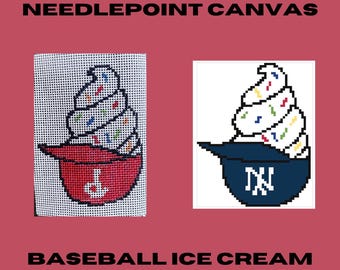 Baseball Ice Cream Helmet Hand Painted Canvas