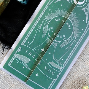 Unique Tarot 'Thank you' Card, Personalised Thank You Card for Wedding & Halloween Events