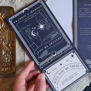 Unique Tarot Card Invitation, Personalised Invitation RSVP card for Wedding & Events image 1