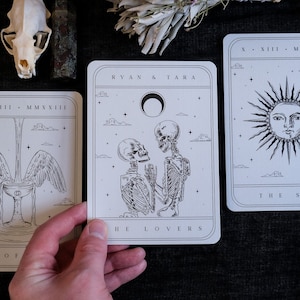 Faire-part carte de tarot unique, faire-part personnalisé 3 jeux de cartes pour mariage et événements