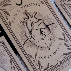Carte de tarot "Retenez cette date" en forme de coeur, carte "Retenez cette date" personnalisée pour mariage et événements