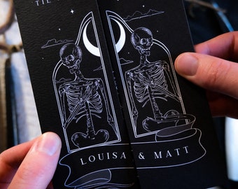 Unique Tarot Card Ouija Wedding Invitation 'Til Death Do Us Part', Personalised Invitation card for Wedding & Halloween Events