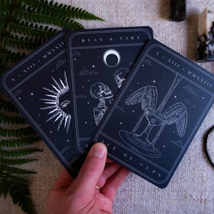 Faire-part carte de tarot unique, faire-part personnalisé 3 jeux de cartes pour mariage et événements