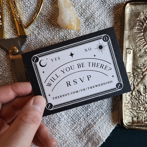 Tarot Card Ouija RSVP Card, Personalised RSVP Card for Wedding & Events
