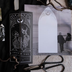 Carte de remerciement photo tarot unique, carte de remerciement personnalisée pour mariage et événements d'Halloween