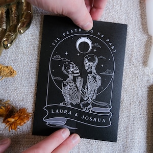 Unique Tarot Card Ouija Wedding Invitation 'Til Death Do Us Part', Personalised Invitation card for Wedding & Halloween Events