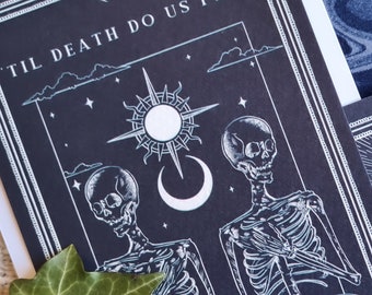 Unique Tarot Card Save the Date 'Til Death Do Us Part', Personalised Save the Date card for Wedding & Events