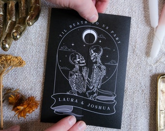 Unique Tarot Card Ouija Wedding Invitation 'Til Death Do Us Part', Personalised Invitation card for Wedding & Halloween Events