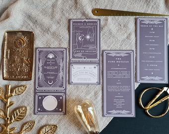 Unique Tarot Card Invitation, Personalised Invitation RSVP card for Wedding & Events