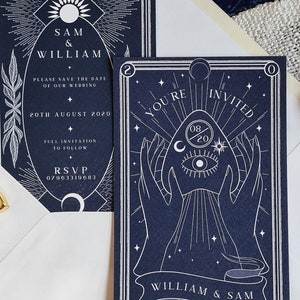 Carte de tarot "Retenez cette date" unique, carte "Retenez cette date" personnalisée pour mariage et événements