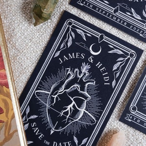 Heart Tarot Card Save the Date, Personalised Save the Date card for Wedding & Events image 6