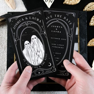 Unique Ghost Tarot Card Save the Date 'In This Life And The Next', Personalised Save the Date card for Wedding & Events image 3