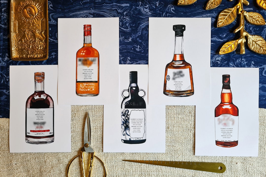 Rum Table Plan Rum Bottle Wedding Seating Table Prints, Seating Chart ...
