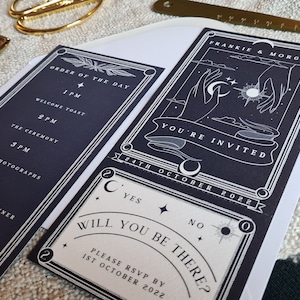 Unique Tarot Card Invitation, Personalised Invitation RSVP card for Wedding & Events image 5