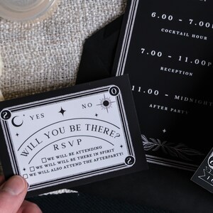 Unique Foiled Tarot Card Invitation Suite 'Til Death Do Us Part', Personalised 3 piece set for Wedding & Events image 7