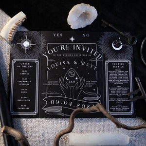 Unique Tarot Card Ouija Wedding Invitation 'Til Death Do Us Part', Personalised Invitation card for Wedding & Halloween Events image 7